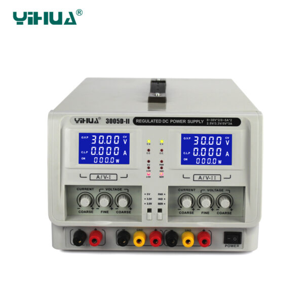 Laboratórny trojitý zdroj 2x(30V 5A)+5V, YIHUA 3005D-II