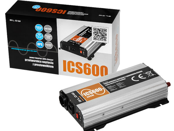 Menič napätia 12V/230V 600W/1200W ICS600 + 10A nabíjačka