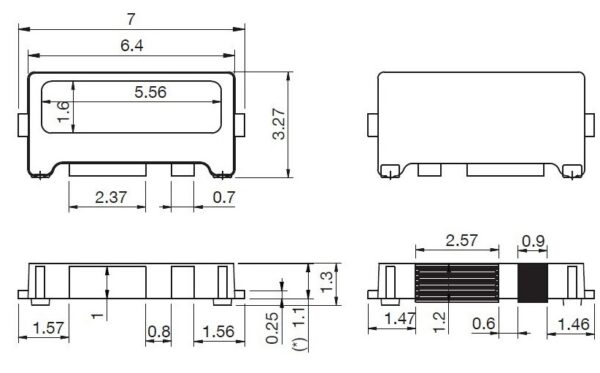 7032 3V 0.6W LED backlight edge LED - Image 2