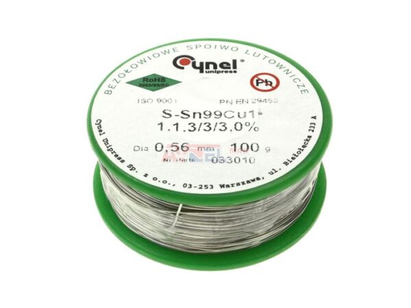 Cín bezolovnatý 0.70mm 100g Sn99Cu1