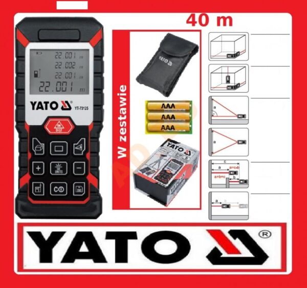 Laserový merač vzdialenosti YATO YT-73125 40m - Image 2