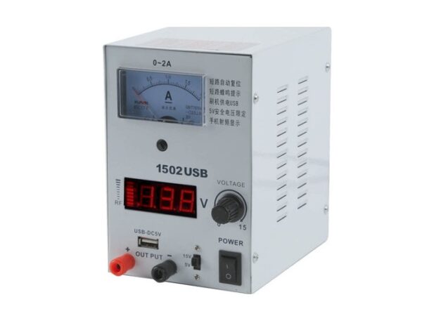 Laboratórny regulovaný zdroj 15V 2A, YIHUA 1502 USB RF